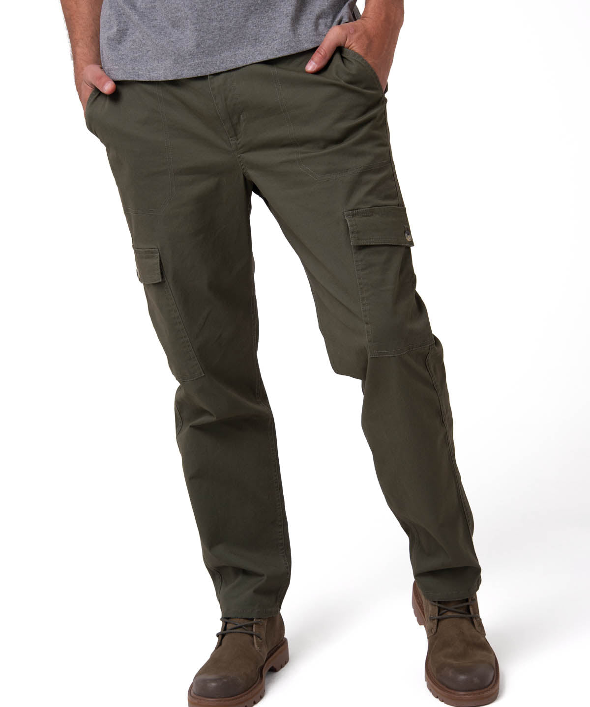 Pantalón Hombre Cargo Slim Verde Cat