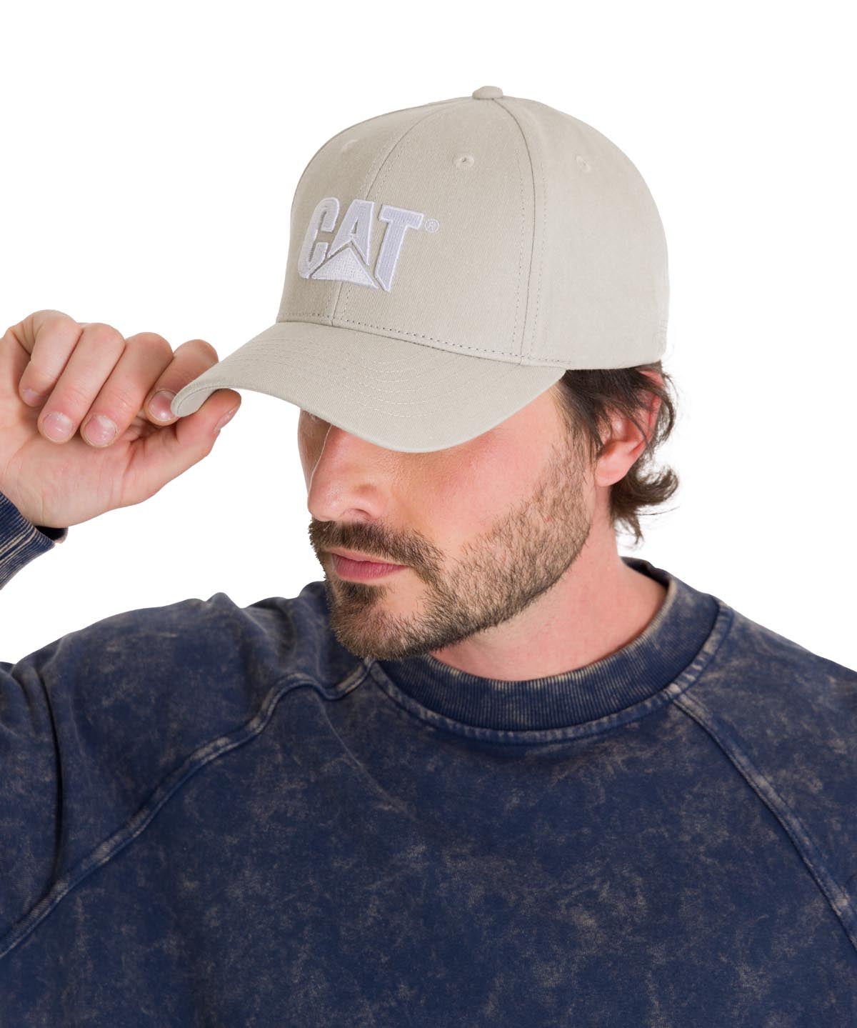 Jockey Con Hebilla Casual Unisex Pigment Dyed Cat Logo Hat Beige Cat