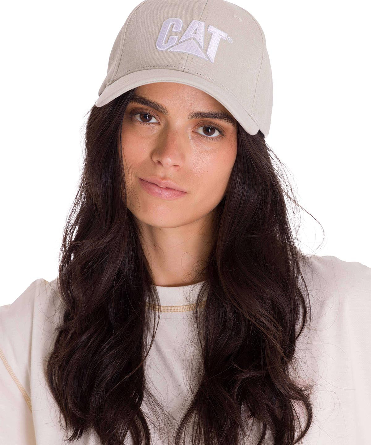 Jockey Con Hebilla Casual Unisex Pigment Dyed Cat Logo Hat Beige Cat