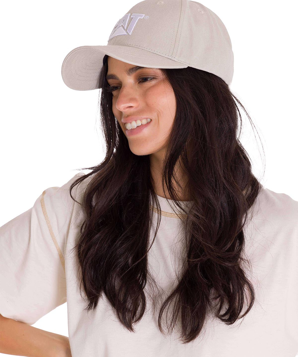 Jockey Con Hebilla Casual Unisex Pigment Dyed Cat Logo Hat Beige Cat