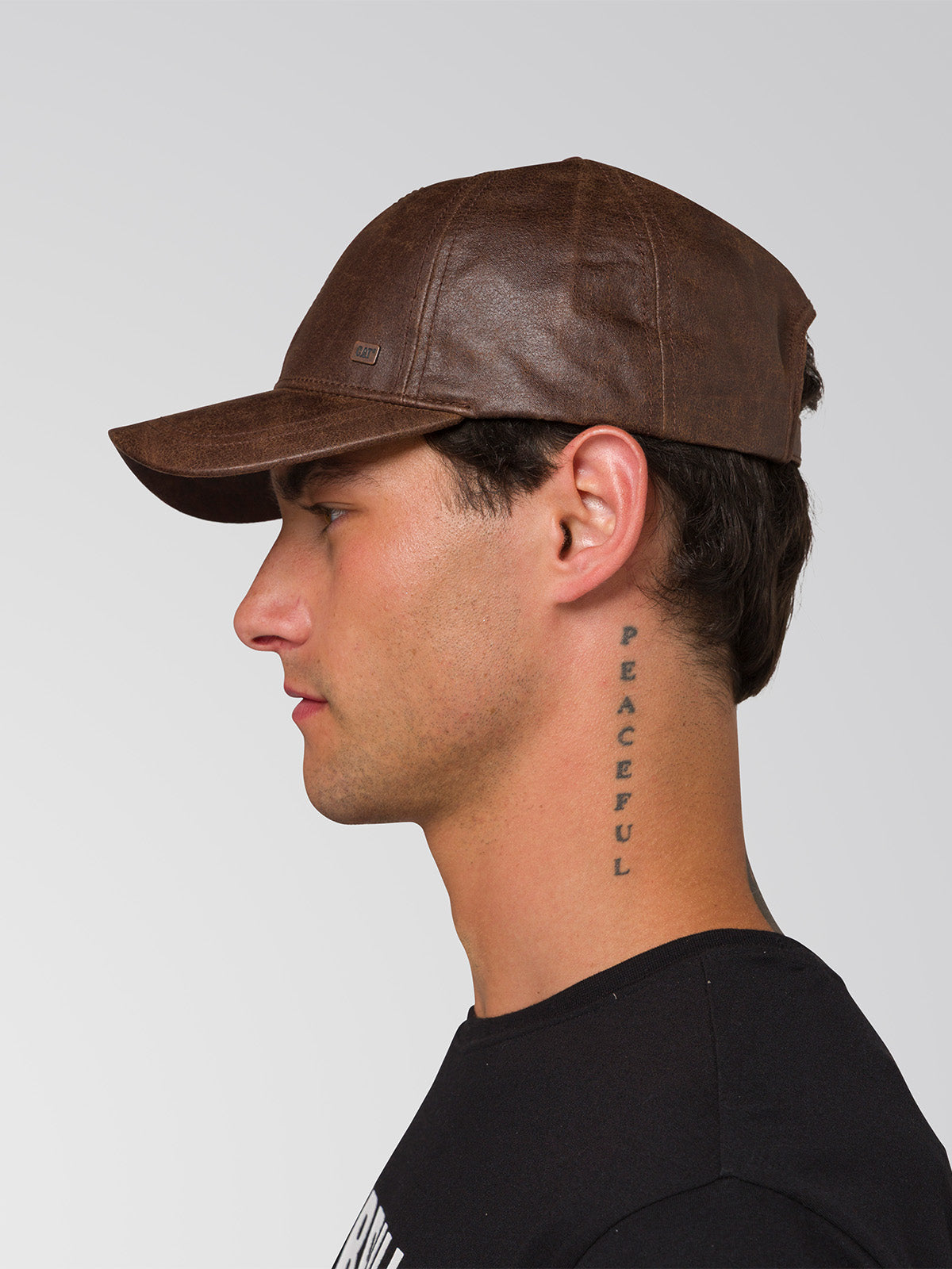 Jockey Cuero Francés Casual Unisex Faux Leather Hat Café Cat