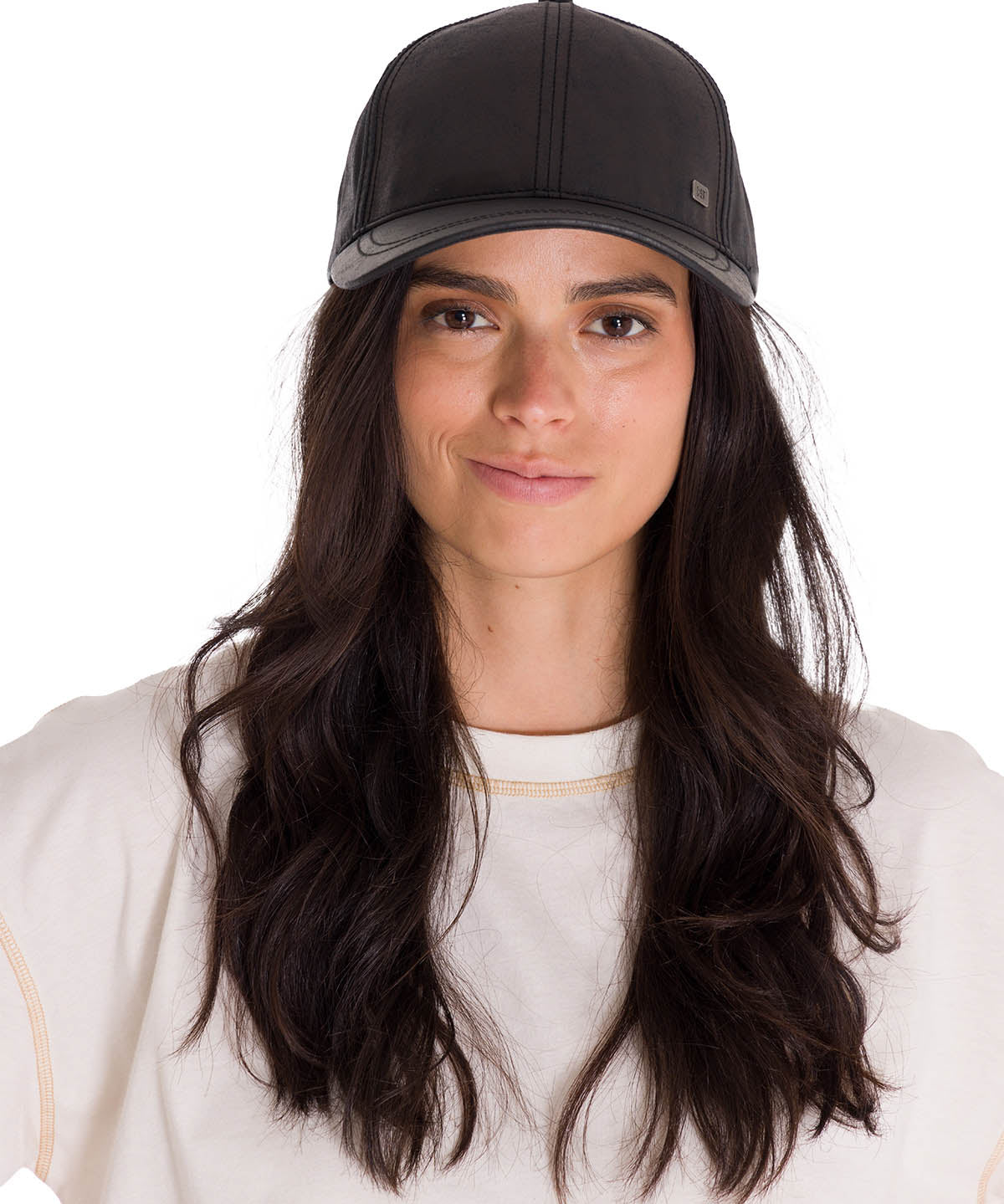 Jockey Cuero Francés Casual Unisex Faux Leather Hat Negro Cat