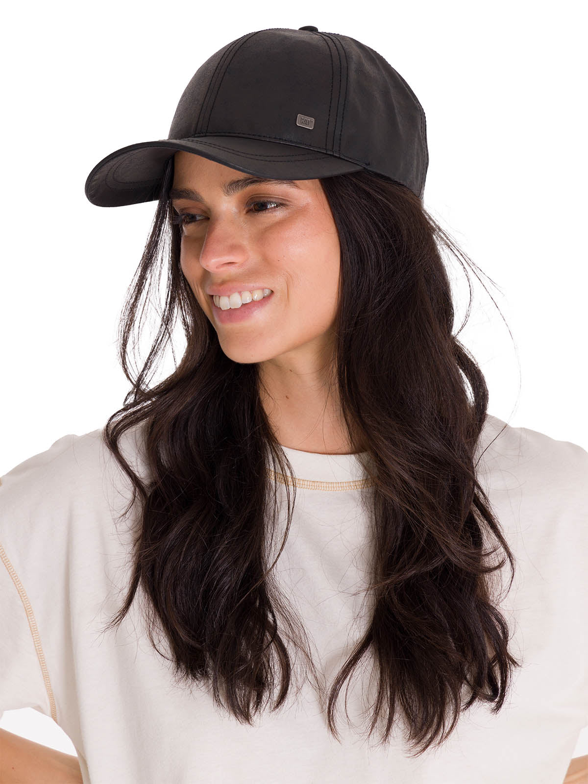 Jockey Cuero Francés Casual Unisex Faux Leather Hat Negro Cat