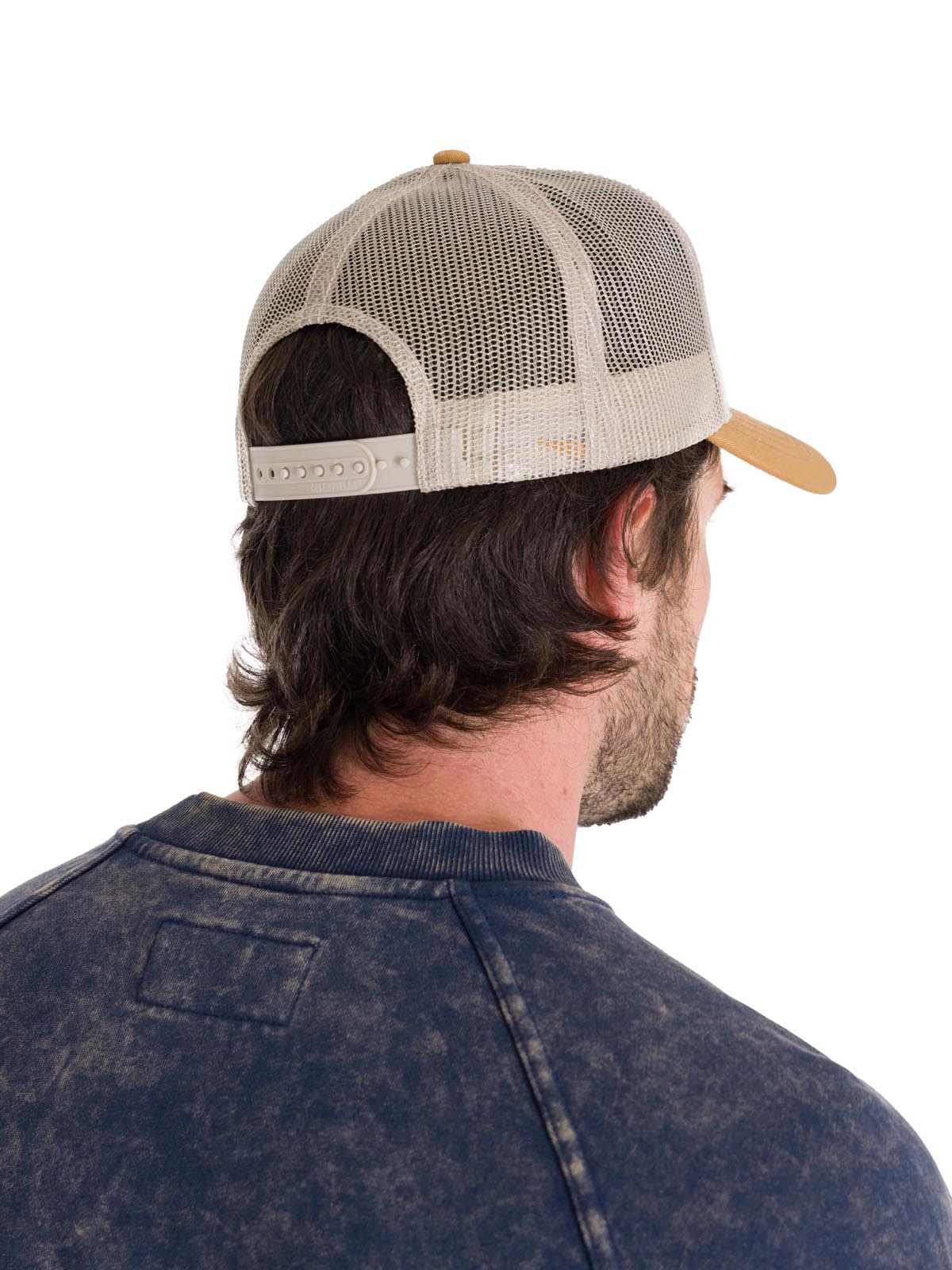Jockey Con Broche Hombre Diamond 7-Panel Mesh Back Hat Gris Claro Cat