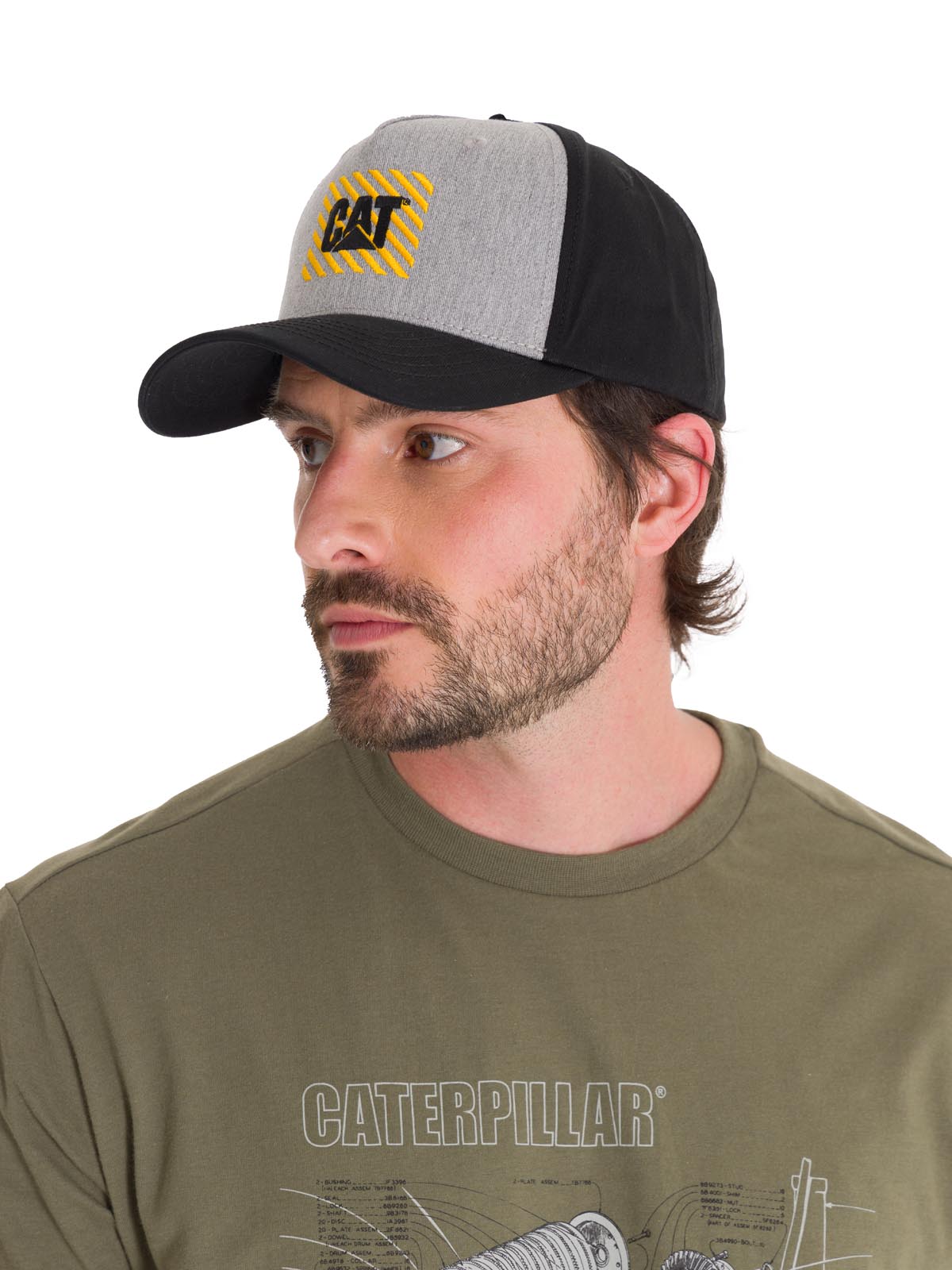 Jockey Algodón Casual Hombre Caution Logo Hat Negro Cat