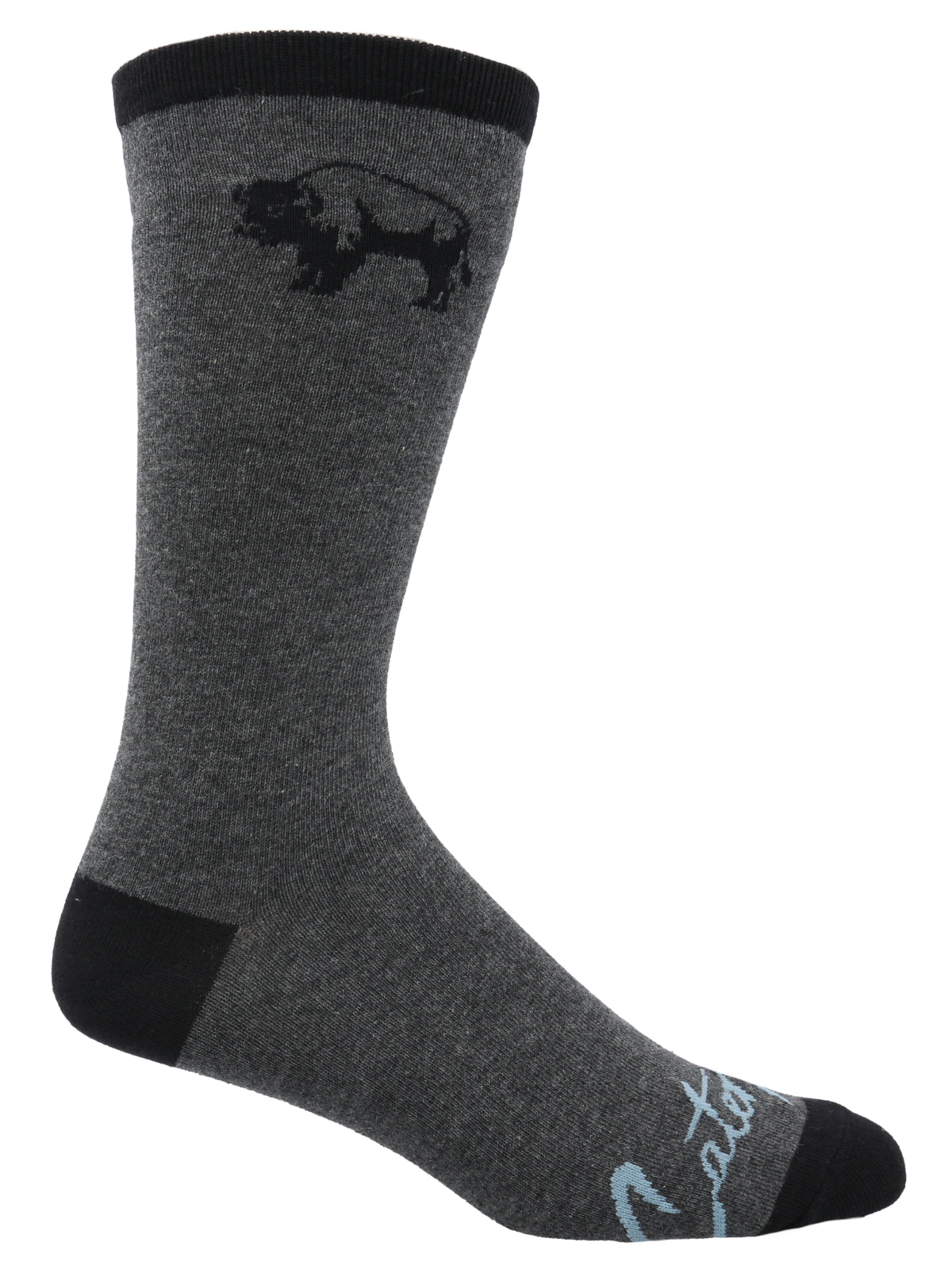 Calcetín Largo Hombre Diseño Bisonte Gris CAT