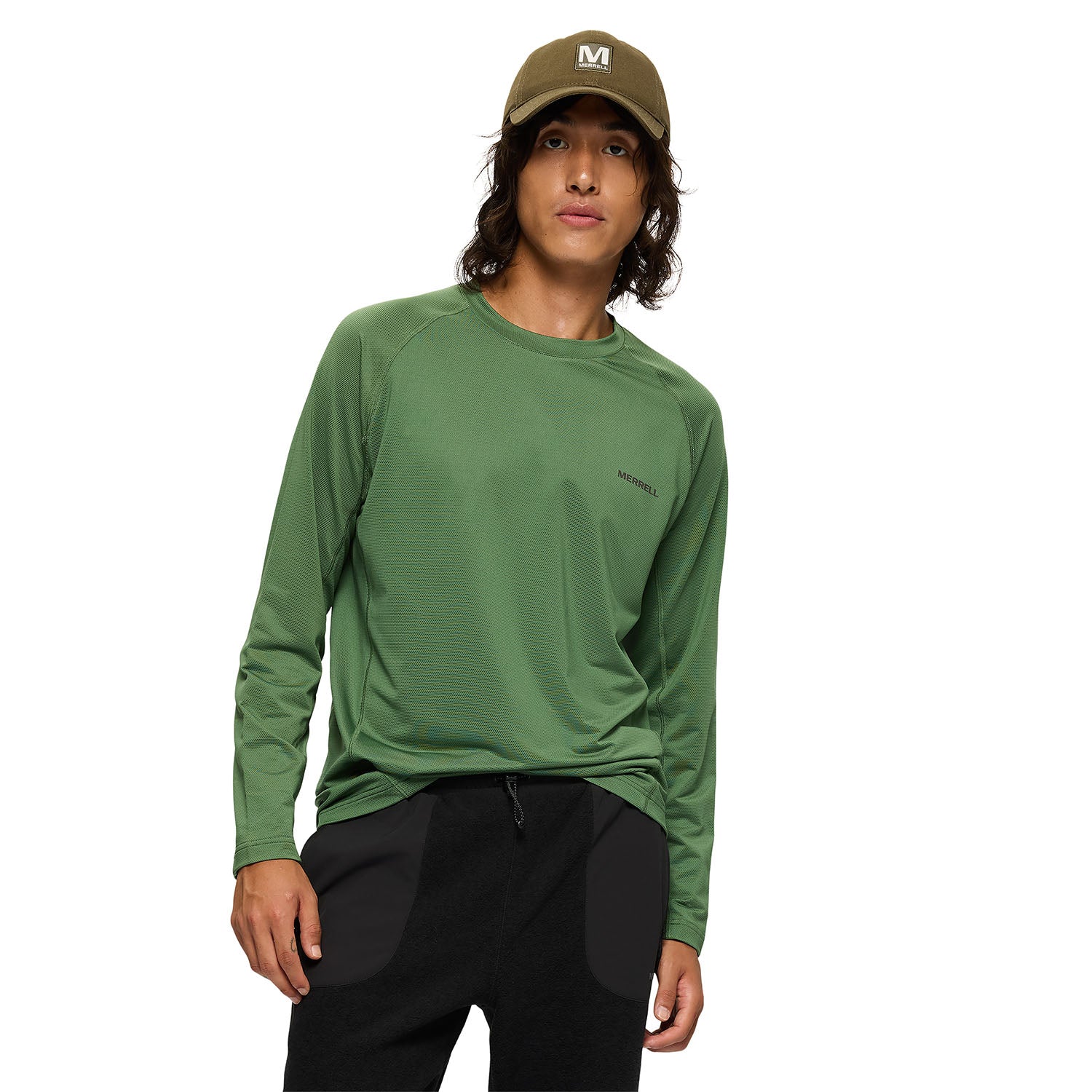 Polera Manga Larga Hombre Tech Verde Merrell
