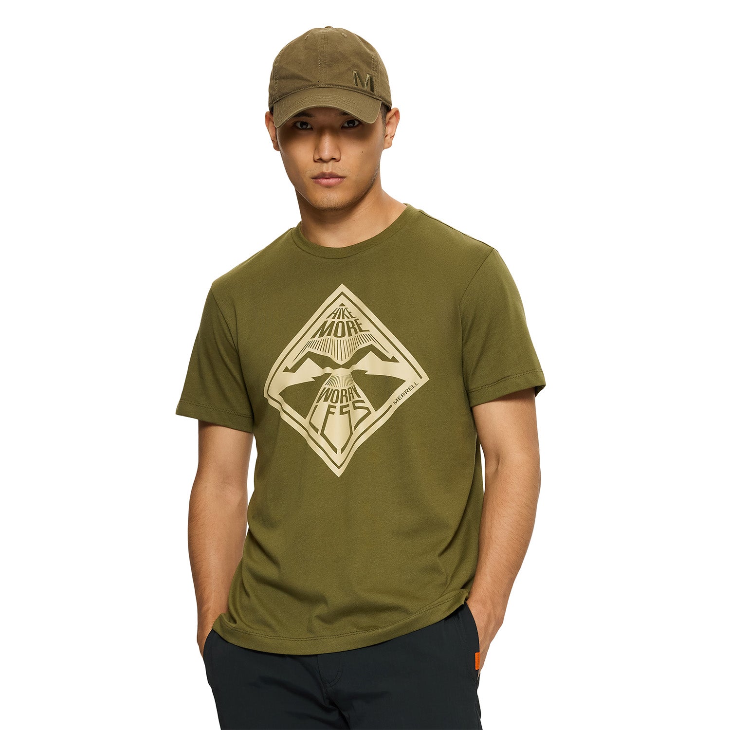 Polera Manga Corta Hombre Worry Less Verde Merrell