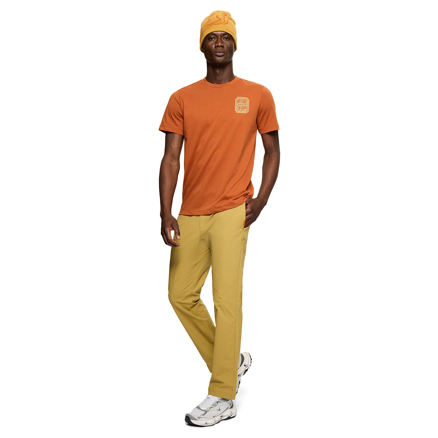 Polera Manga Corta Hombre Nature Naranjo Merrell