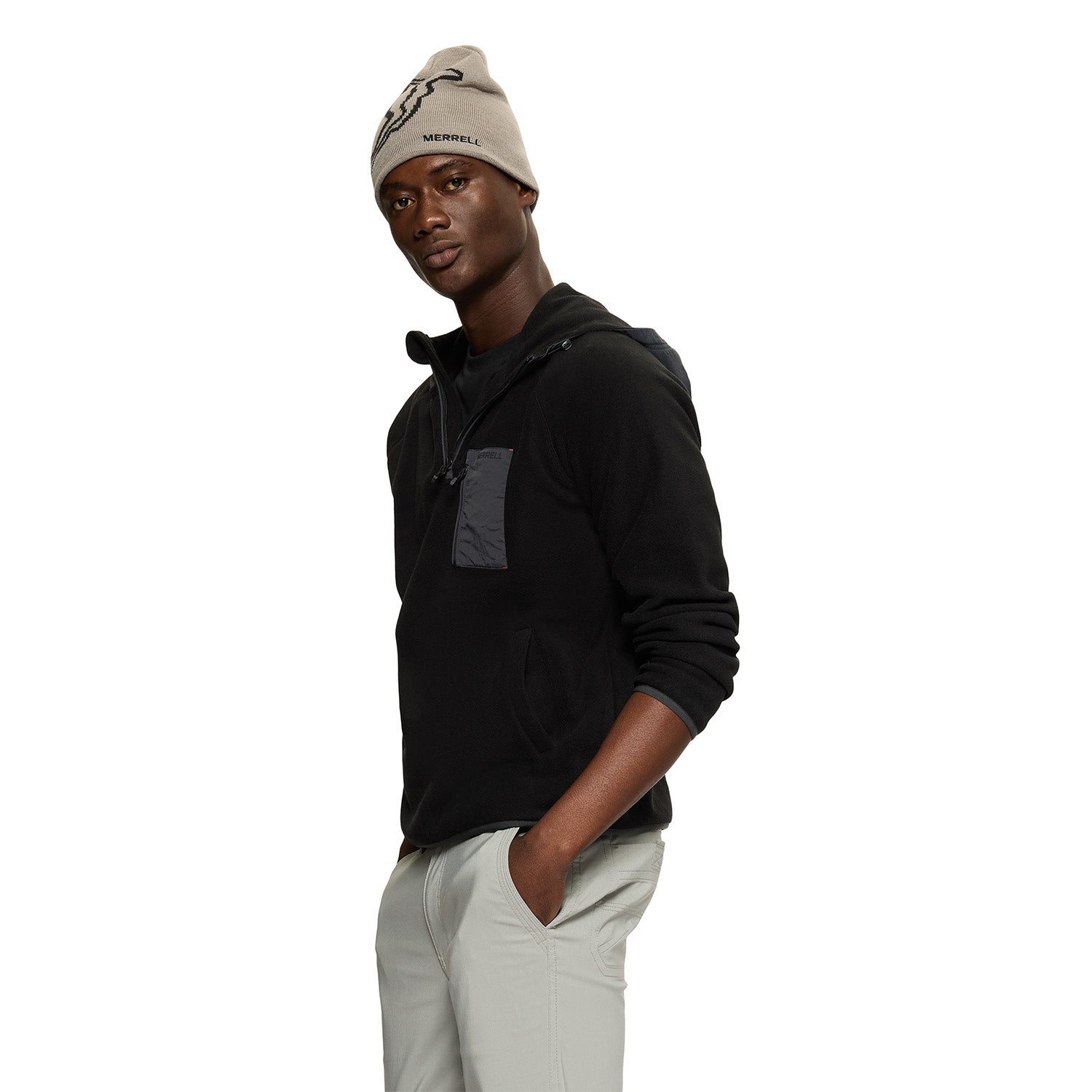Polar Hombre Hooded Fleece Negro Merrell