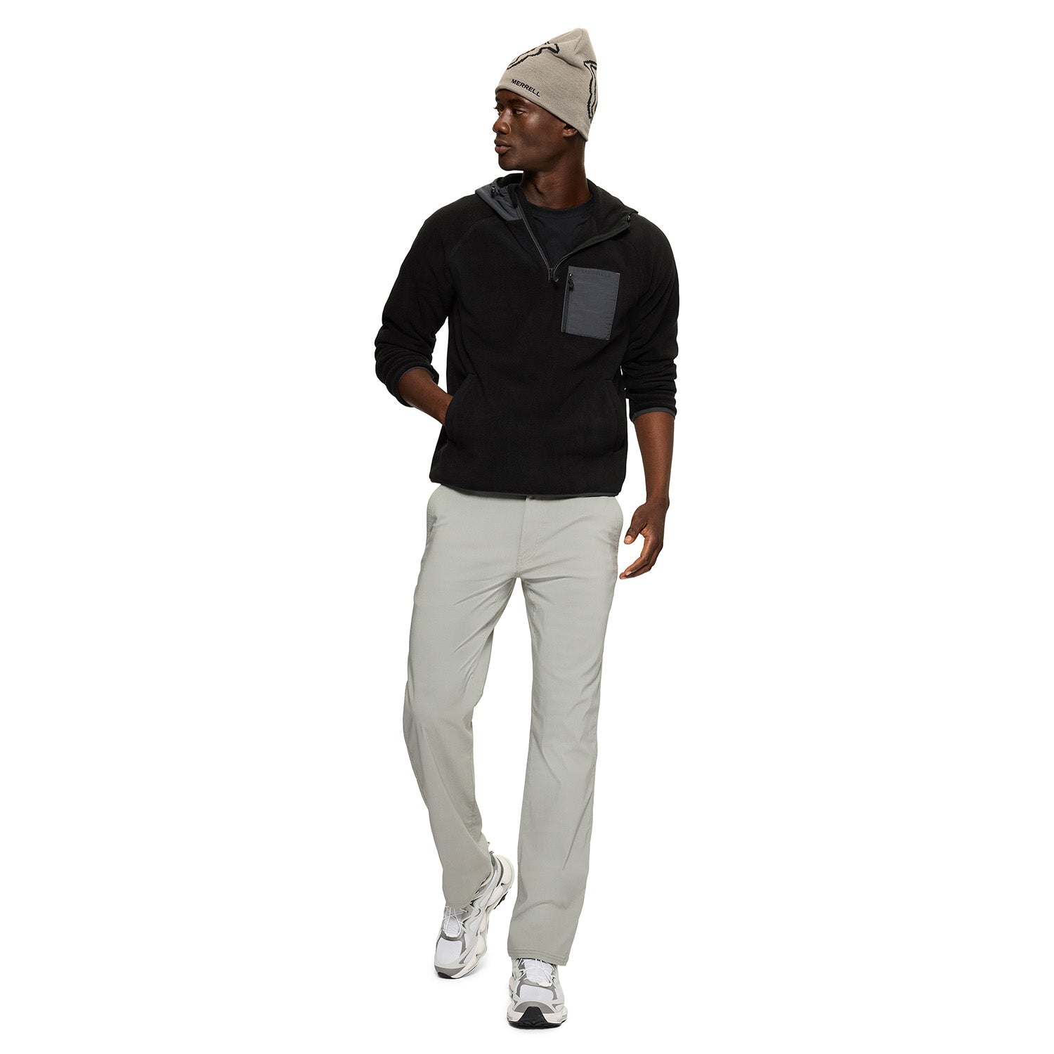 Polar Hombre Hooded Fleece Negro Merrell