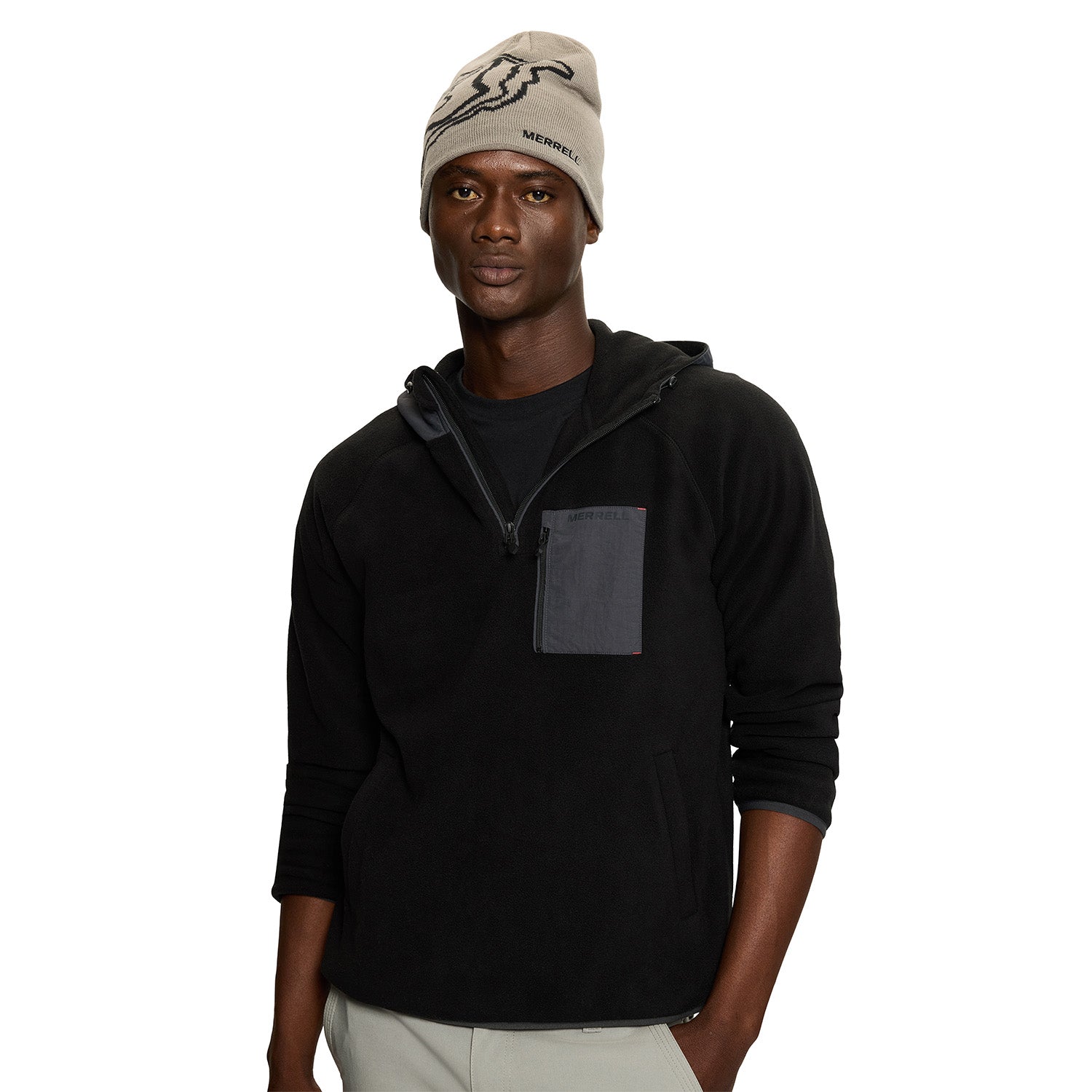Polar Hombre Hooded Fleece Negro Merrell