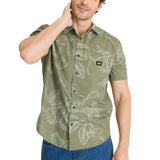 Camisa Manga Corta Hombre Relaxed Poplin Verde CAT