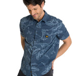 Camisa Manga Corta Hombre Relaxed Poplin Verde CAT