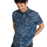 Camisa Manga Corta Hombre Relaxed Poplin Verde CAT