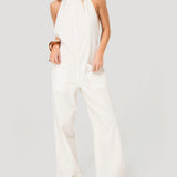 Jardinera Mujer Halter Lino Crudo BSoulxRKF