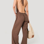 Jardinera Mujer Halter Lino Café BSoulxRKF
