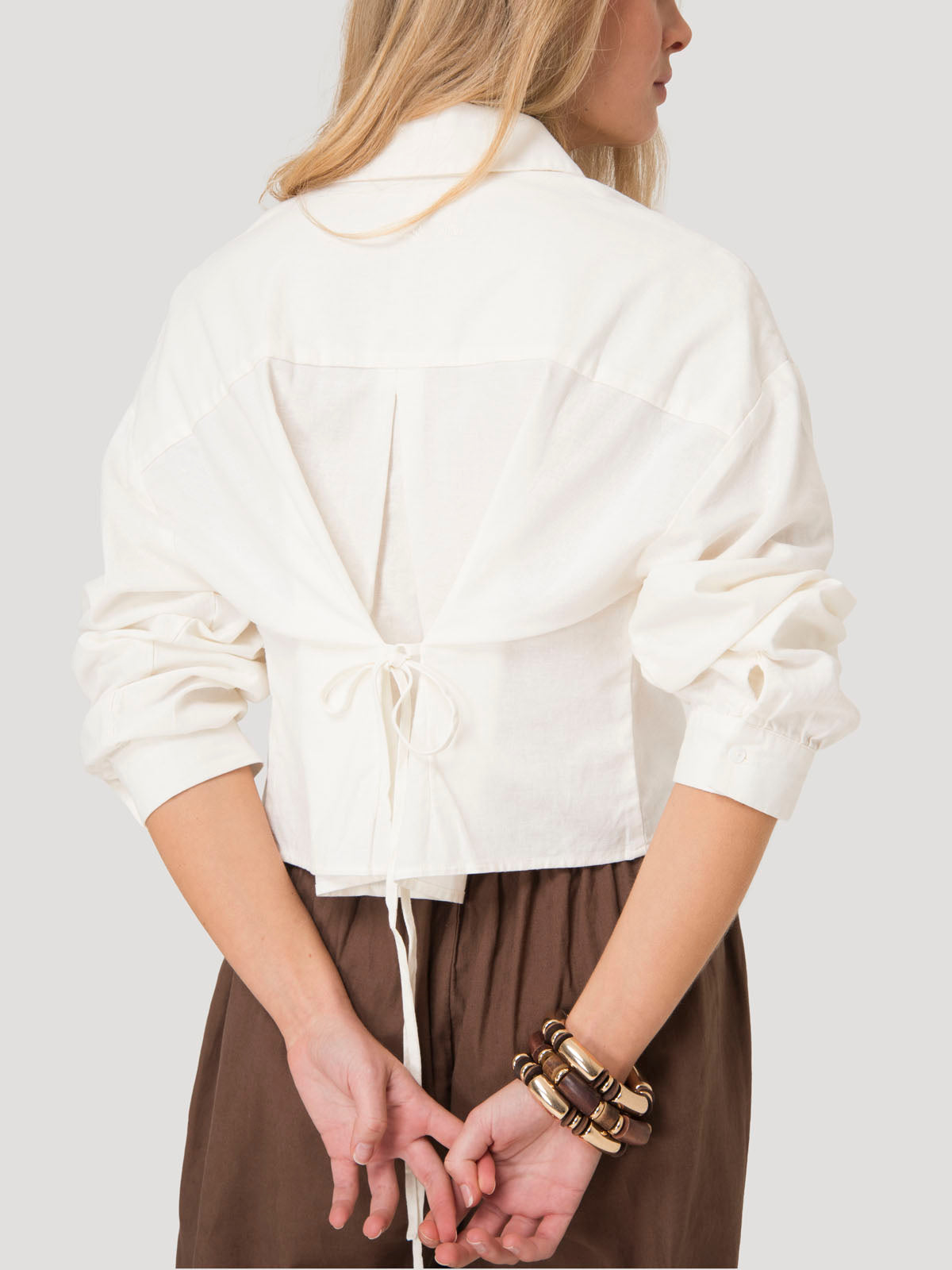 Blusa Mujer Lino Crudo BsoulxRKF