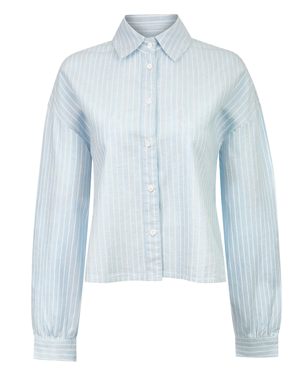 Blusa Mujer Lino Celeste BsoulxRKF