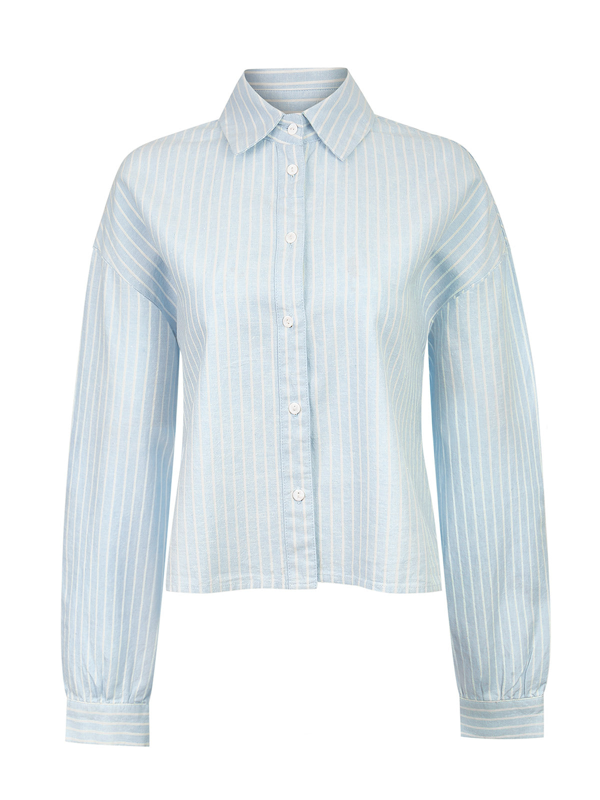 Blusa Mujer Lino Celeste BsoulxRKF