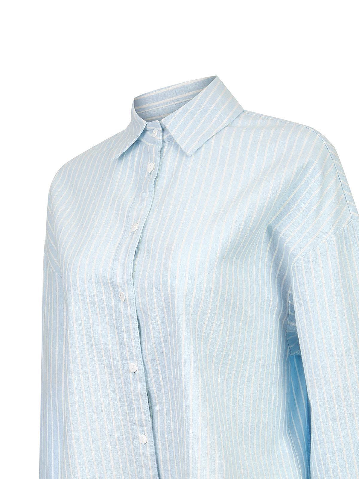 Blusa Mujer Lino Celeste BsoulxRKF