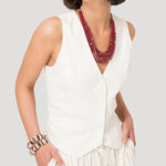 Gilet Mujer Lino Crudo BsoulxRKF