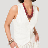 Gilet Mujer Lino Crudo BsoulxRKF