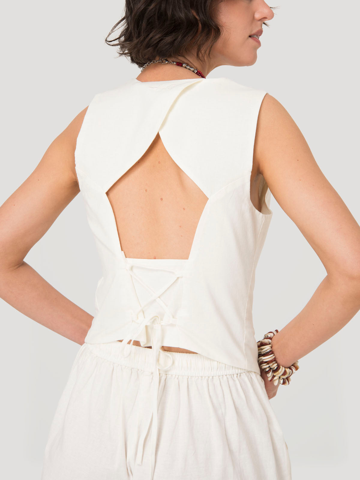 Gilet Mujer Lino Crudo BsoulxRKF