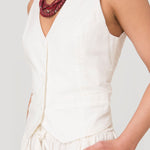 Gilet Mujer Lino Crudo BsoulxRKF