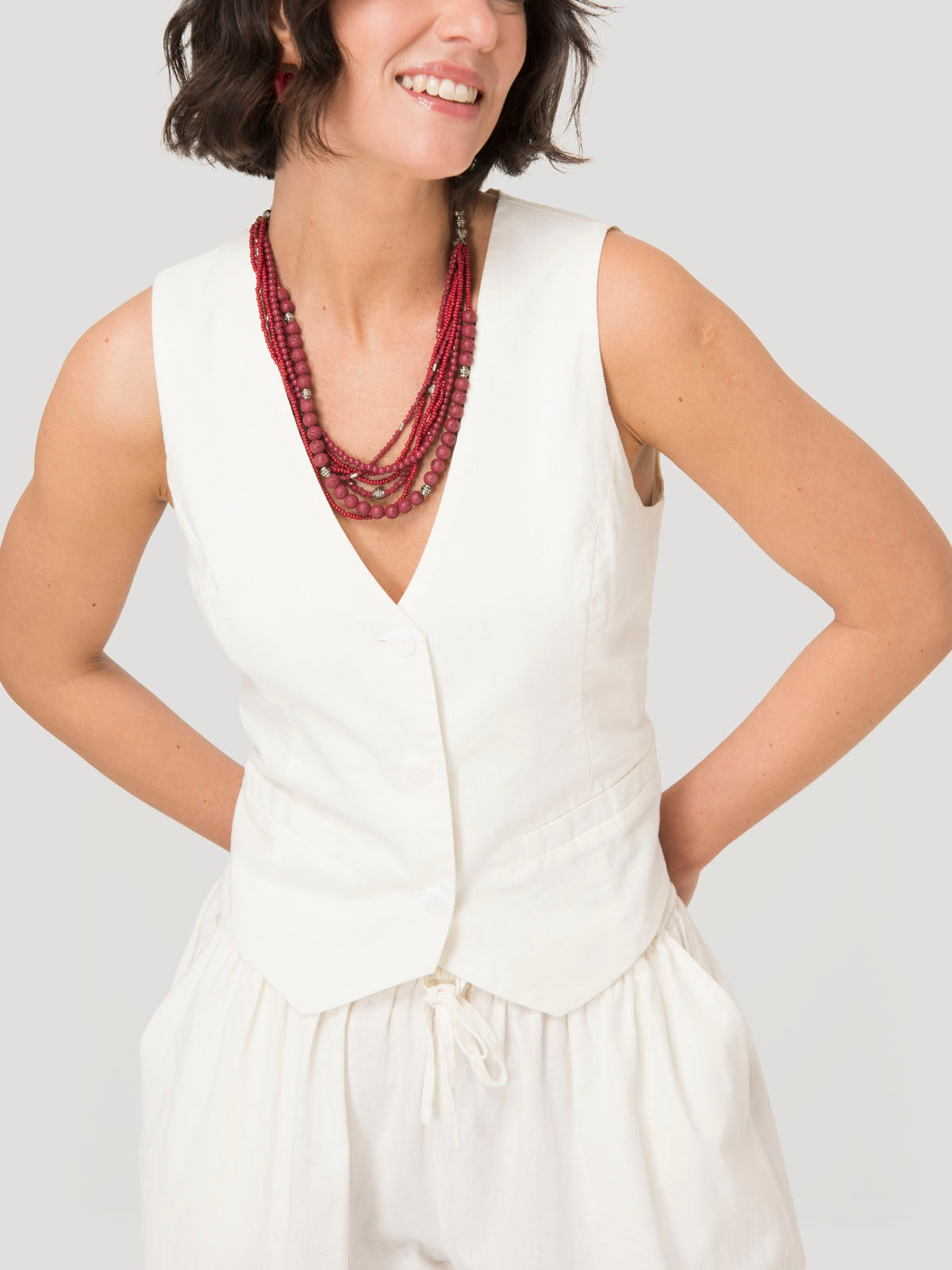 Gilet Mujer Lino Crudo BsoulxRKF