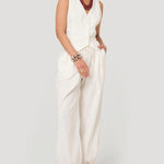 Pantalón Mujer Lino Crudo BSoulxRKF