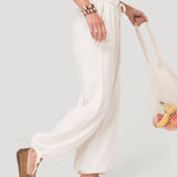 Pantalón Mujer Lino Crudo BSoulxRKF