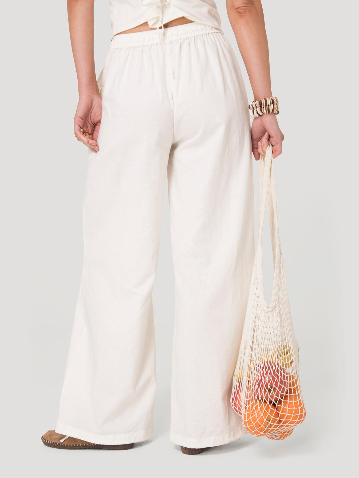 Pantalón Mujer Lino Crudo BSoulxRKF