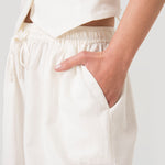 Pantalón Mujer Lino Crudo BSoulxRKF