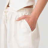 Pantalón Mujer Lino Crudo BSoulxRKF