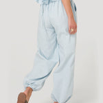 Pantalón Mujer Lino Celeste BSoulxRKF