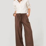 Pantalón Mujer Lino Café BsoulxRKF