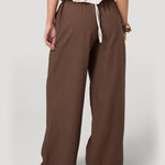 Pantalón Mujer Lino Café BsoulxRKF