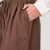 Pantalón Mujer Lino Café BsoulxRKF