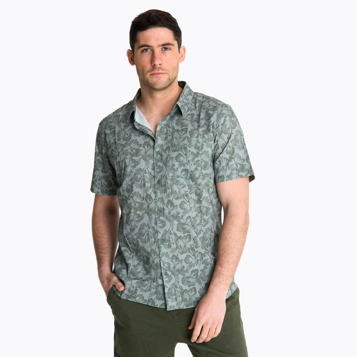 Camisa Manga Corta Hombre Bluff Verde Merrell - S
