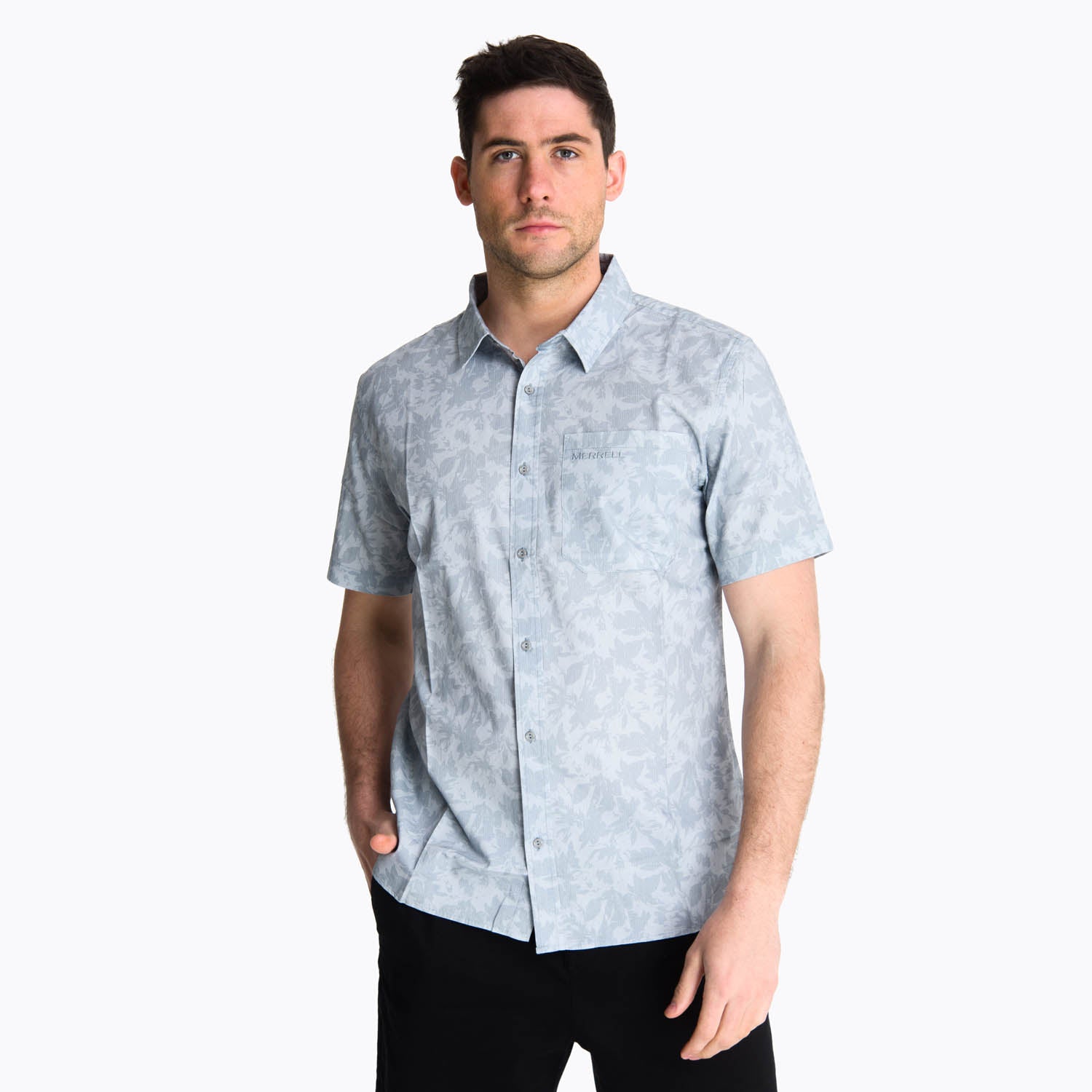 Camisa Manga Corta Hombre Bluff Gris Claro Merrell