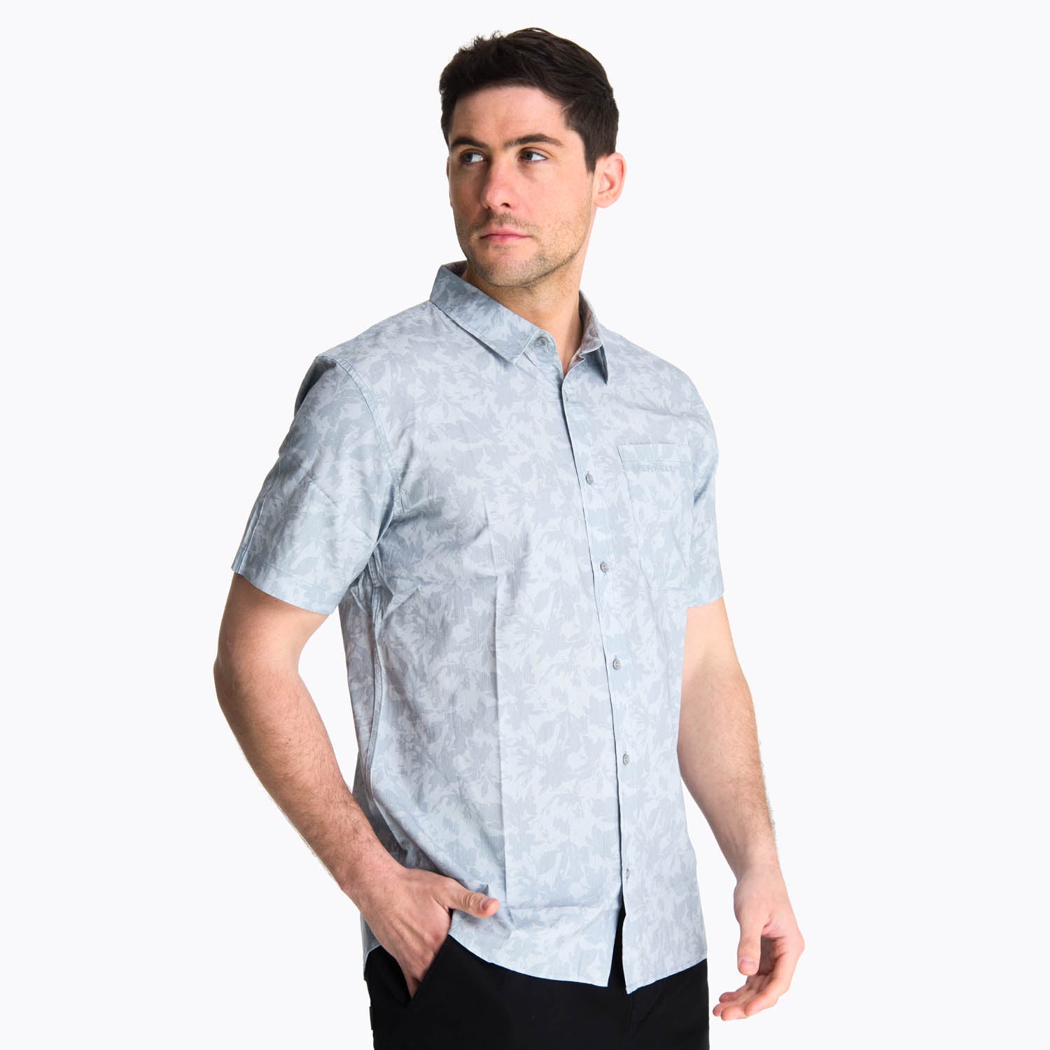 Camisa Manga Corta Hombre Bluff Gris Claro Merrell