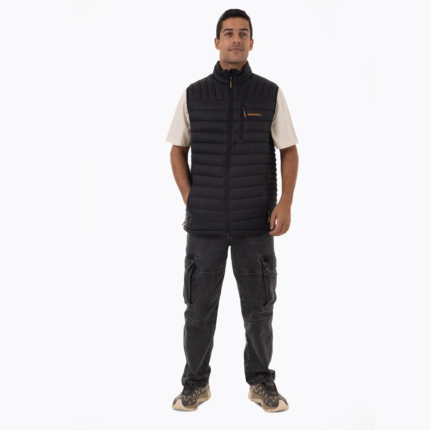 Parka Sin Mangas Hombre Full Zipper Negro Merrell