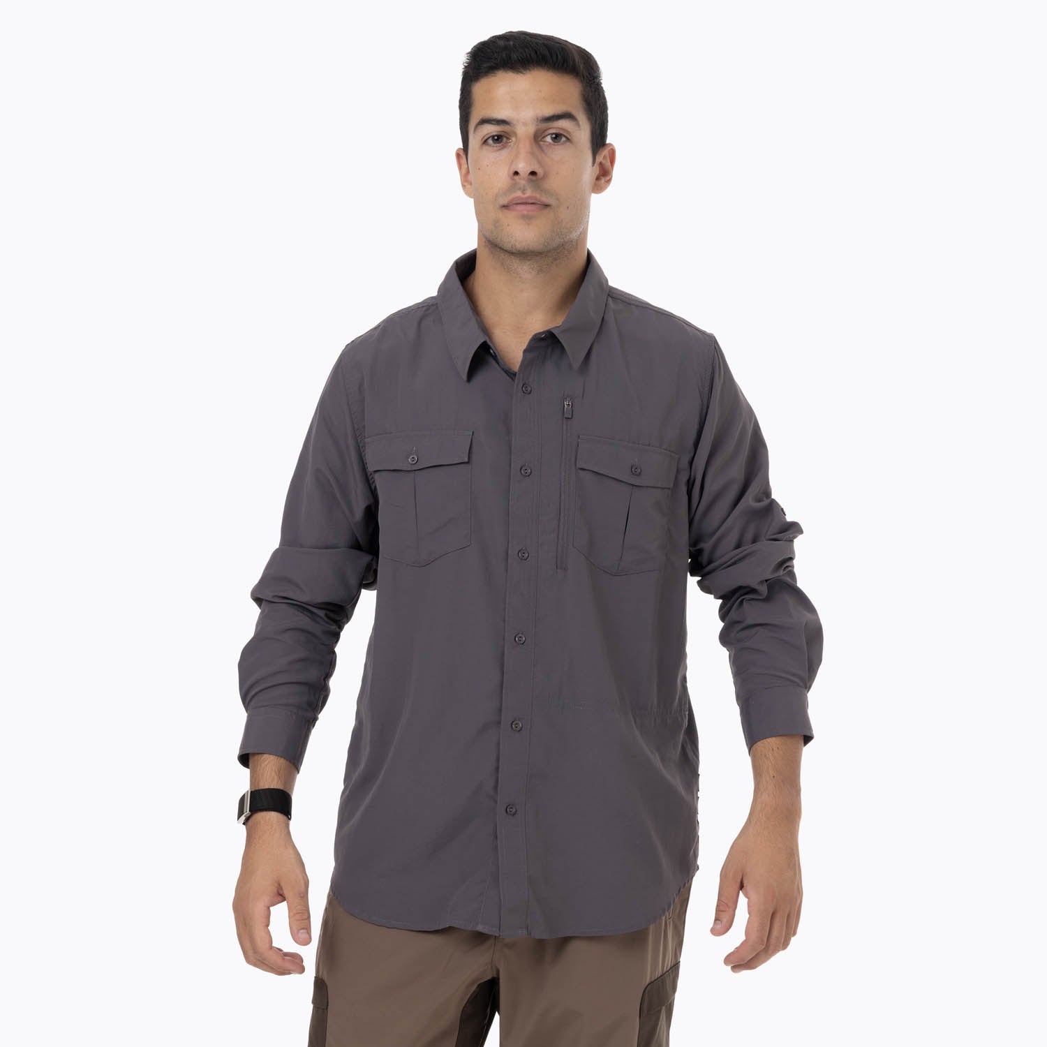 Camisa Manga Larga Hombre Kuskov Gris Merrell
