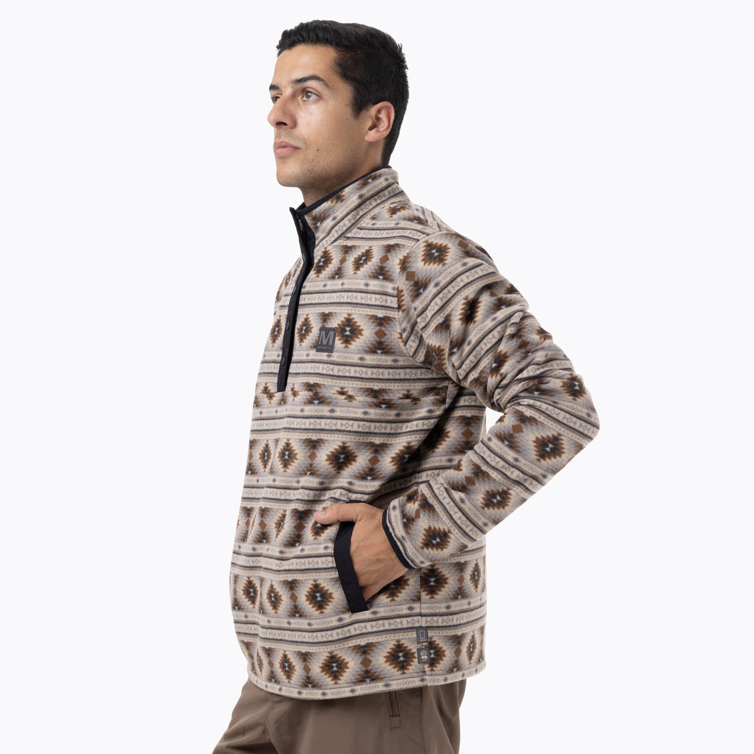 Polar Hombre Deches Full Print Snap Microfleece Multicolor Gris Merrell