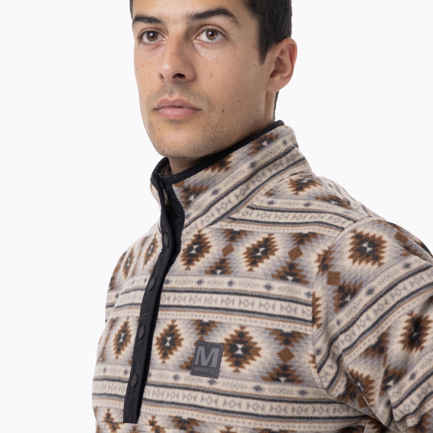 Polar Hombre Deches Full Print Snap Microfleece Multicolor Gris Merrell