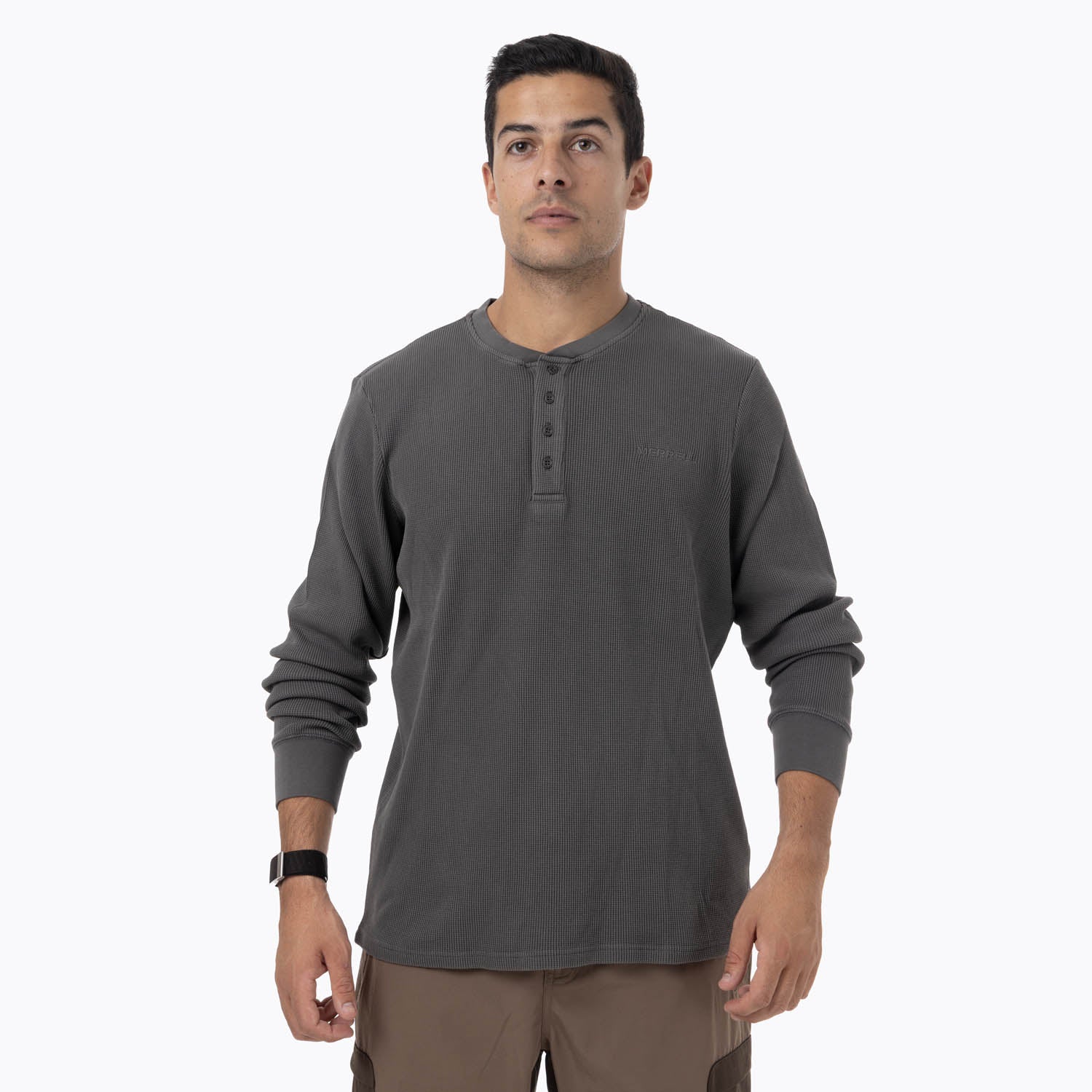 Polera Manga Larga Hombre Rapaces Gris Oscuro Merrell