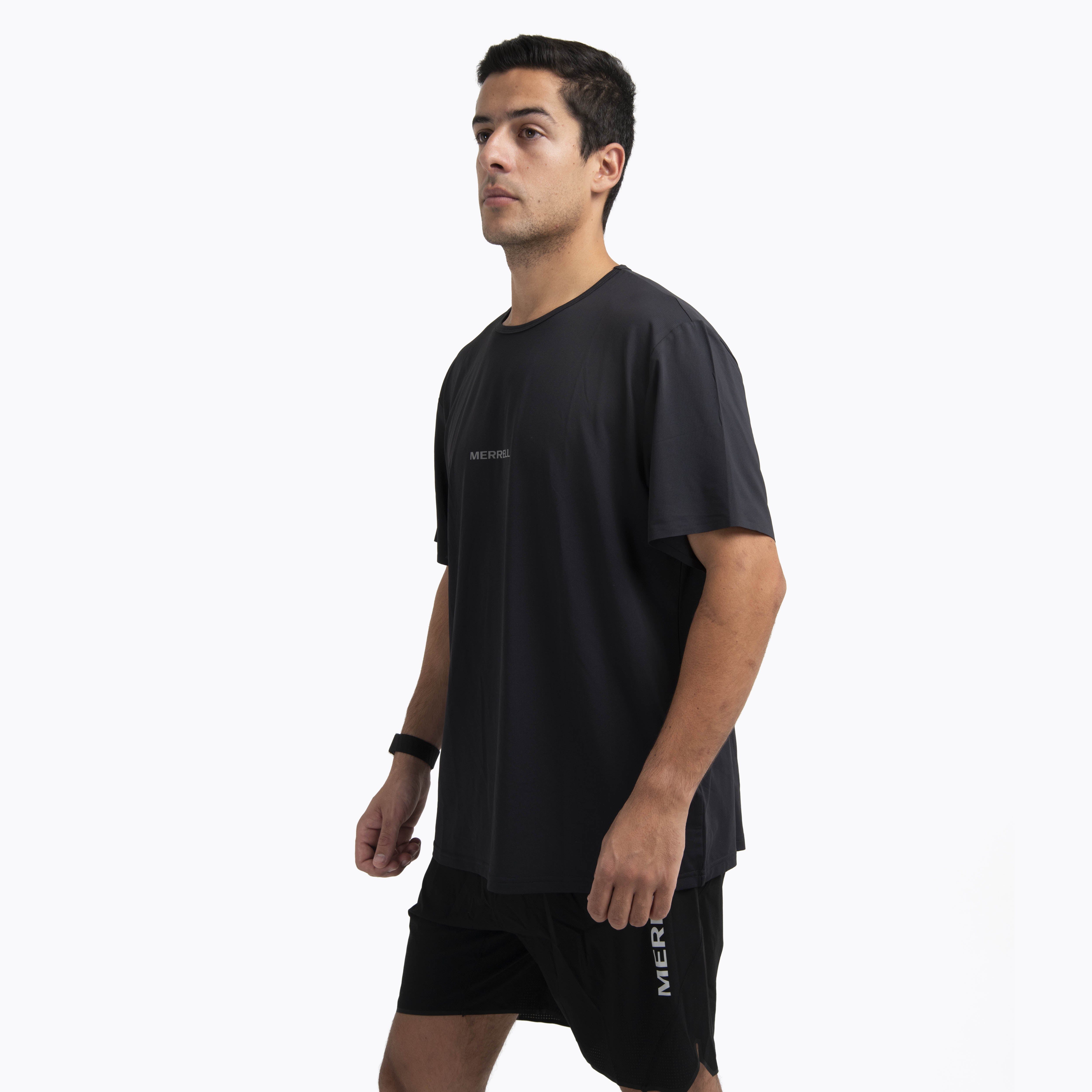 Polera Manga Corta Hombre Light Weight Trail Negro Merrell