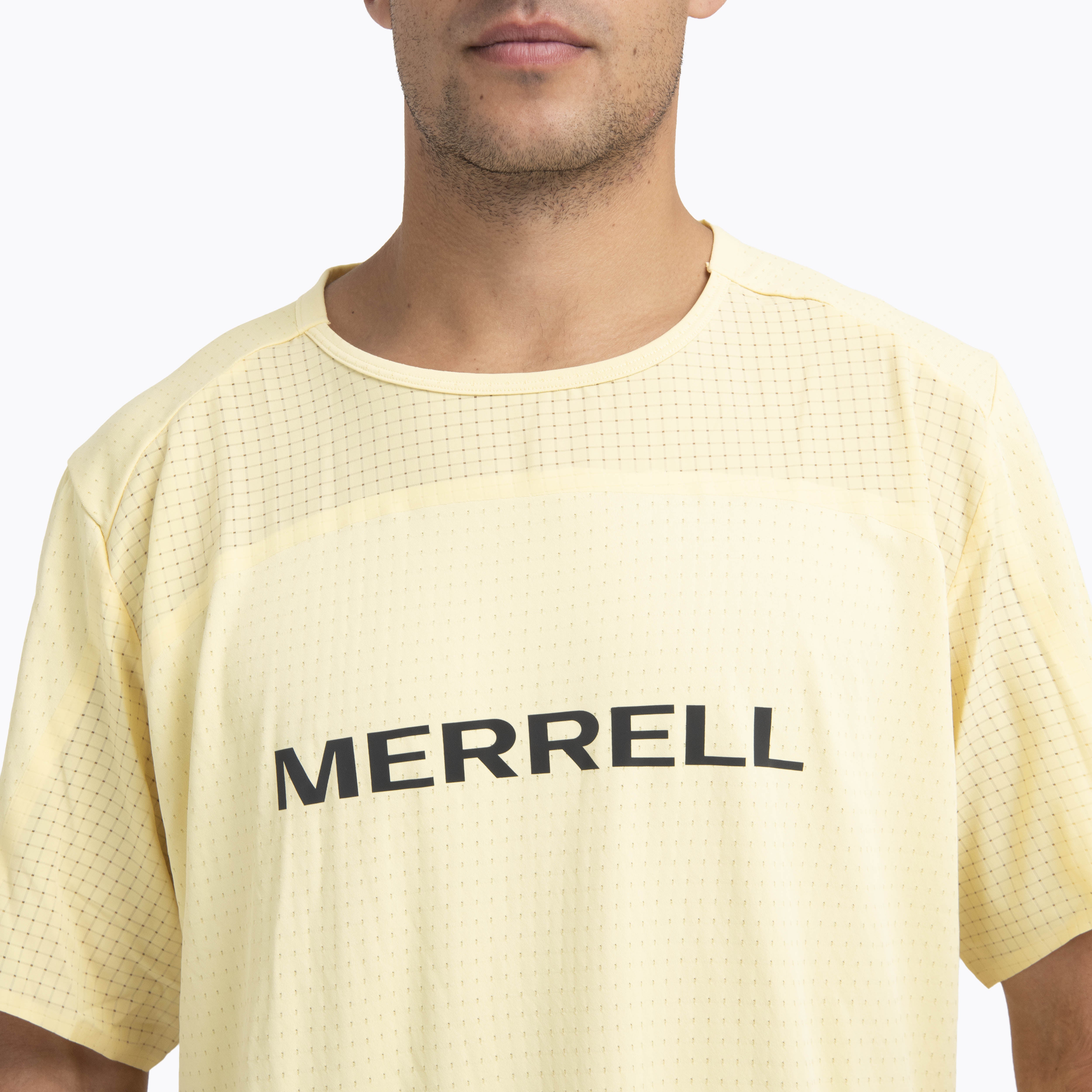 Polera Manga Corta Hombre Swift Trail Amarillo Merrell