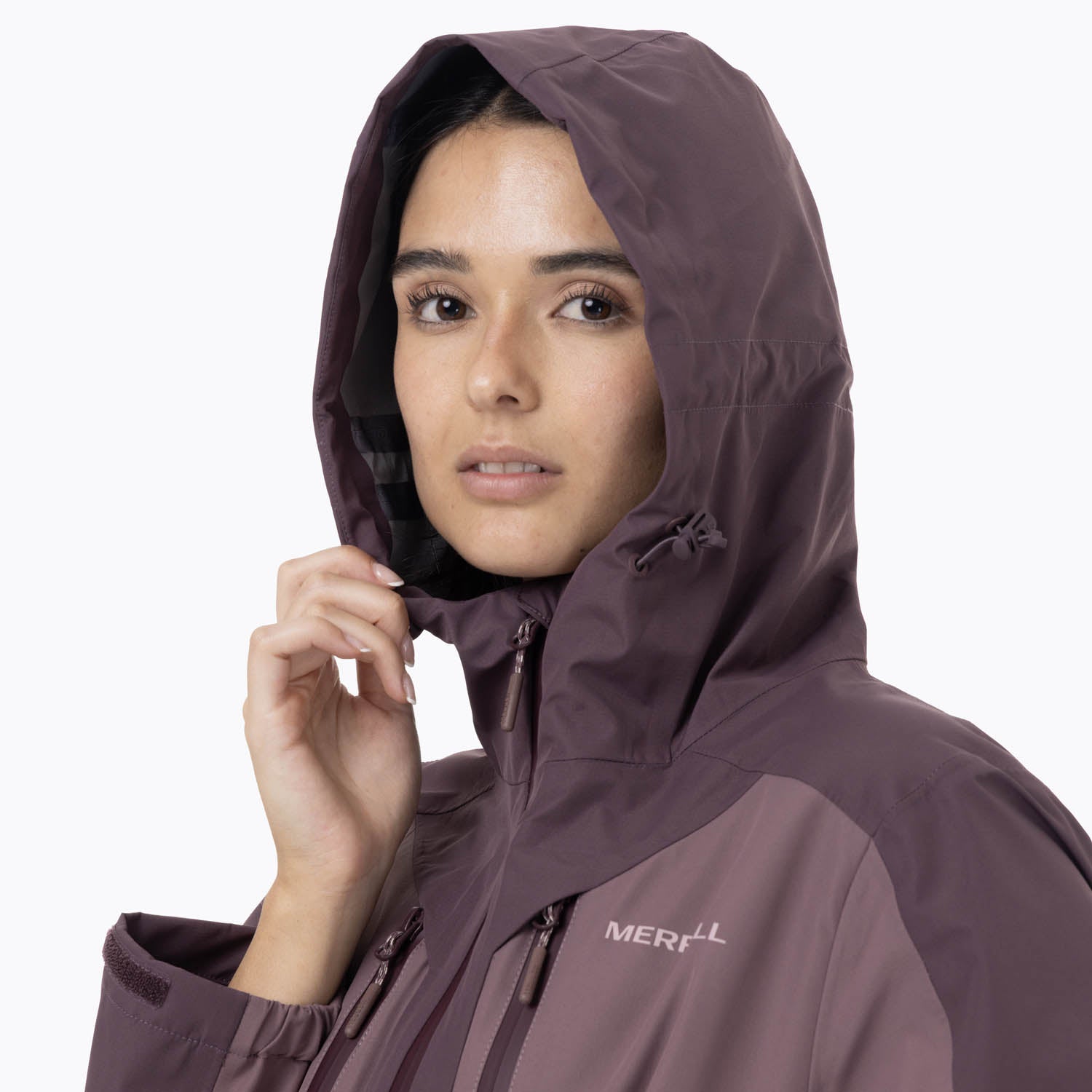 Impermeable Mujer Full Zipper Hardshell Morado Merrell